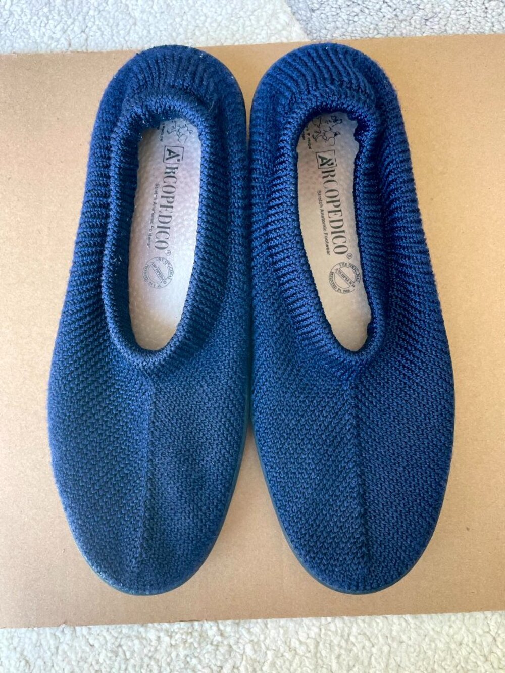Arcopedico Women's Knit Mesh Flats - Navy Blue, Size 39